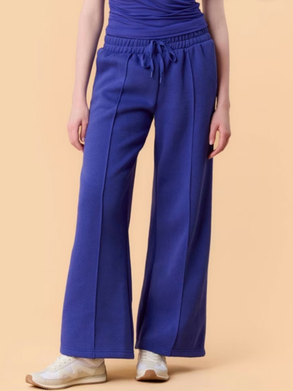 NWT Blogilates Women's Travel Trouser High-Rise Wide Leg Sweatpants 3X Blue